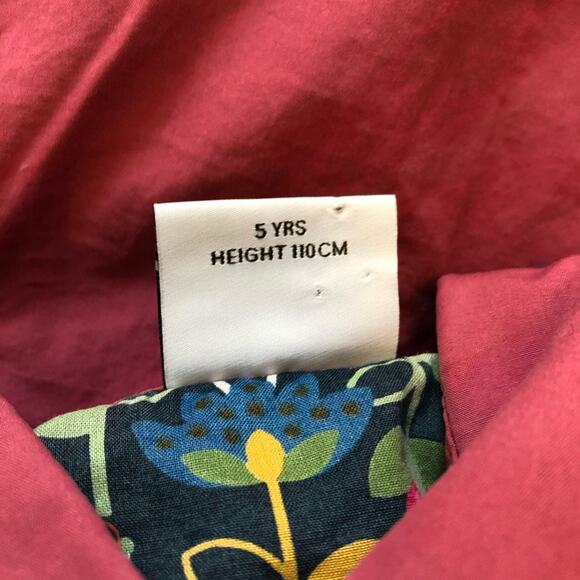 Next Girls’ Embroidered Dress Short Sleeve Flowers Boho Dark Pink Size 5 - Picture 11 of 11